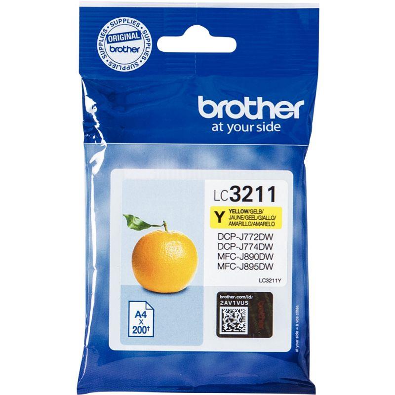 Image de  Brother ORANGE cartouche jet d''encre jaune authentique (LC3211Y) 
