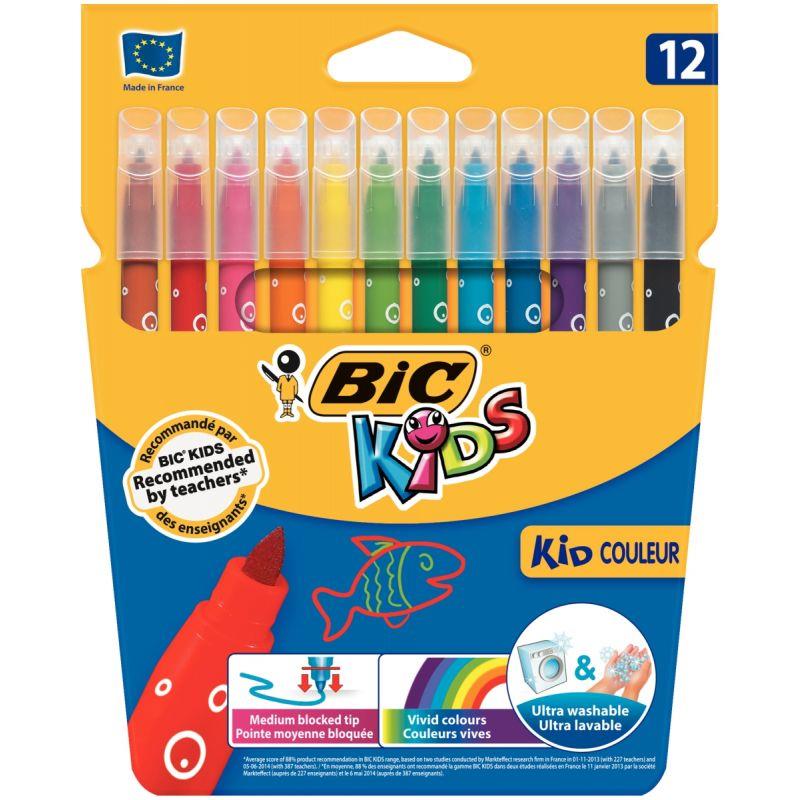 Image de  Lot de 12 pochettes de 12 feutres Kid Couleur dont 2 gratuites 