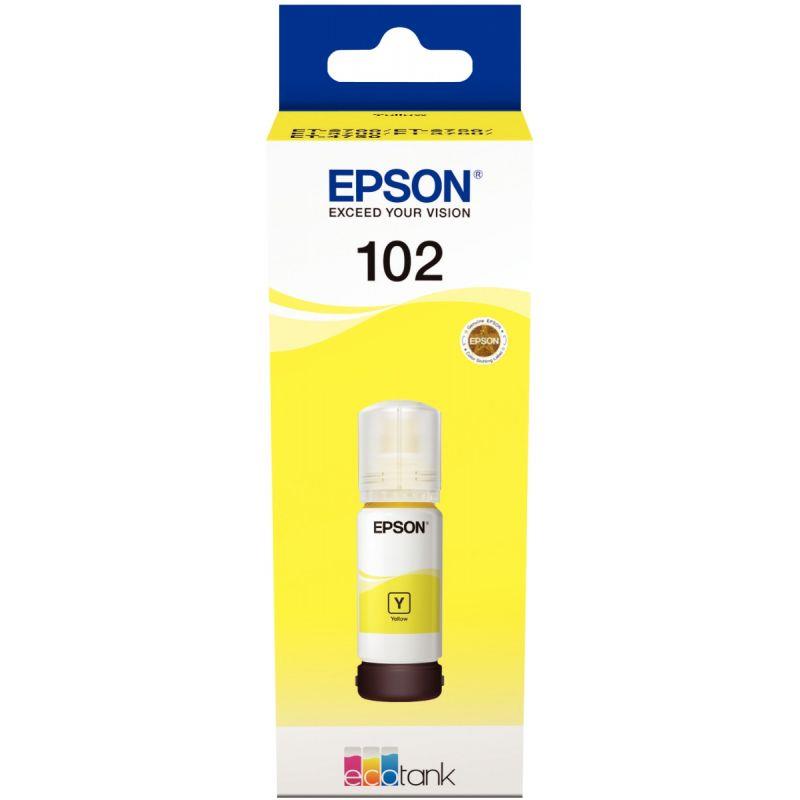Image de  Epson 102 flacon d''encre jaune authentique (T03R440) 