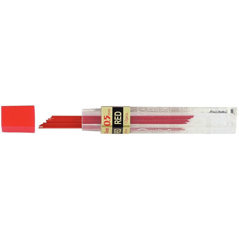 Image de  Étui de 12 mines Pentel 0,5mm rouge 
