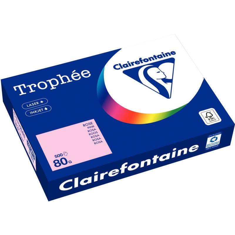 Image de  Ramette de 500 feuilles format A4 80g rose CLAIREFONTAINE 