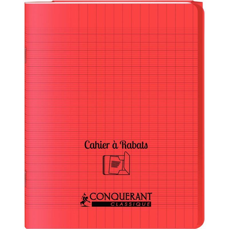 Image de  Piqûre 48 pages avec 2 rabats, format 17x22 cm, seyès 90g, couverture polypropylène rouge 