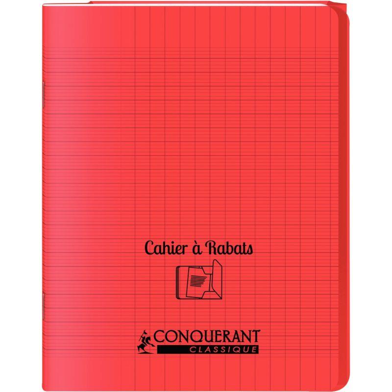 Image de  Piqûre 96 pages avec 2 rabats, format 17x22 cm, seyès 90g, couverture polypropylène rouge 