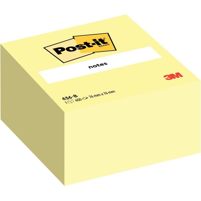 Image de  Cube de 450 feuilles de notes post-it repositionnable 76 x 76 mm coloris jaune 