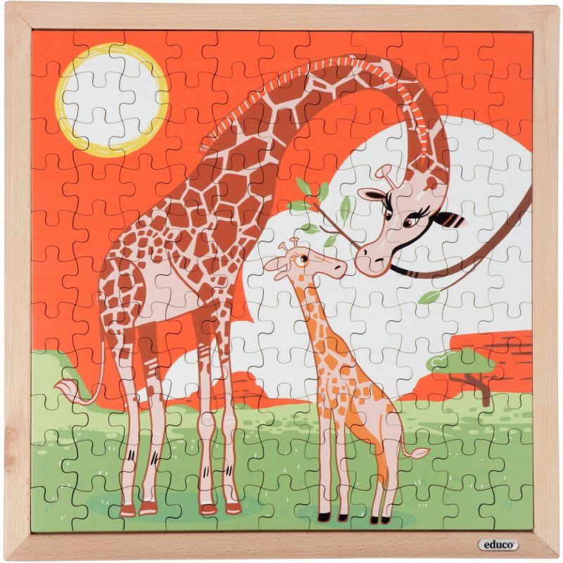 Image de  Puzzle en bois de 121 pièces, les girafes 