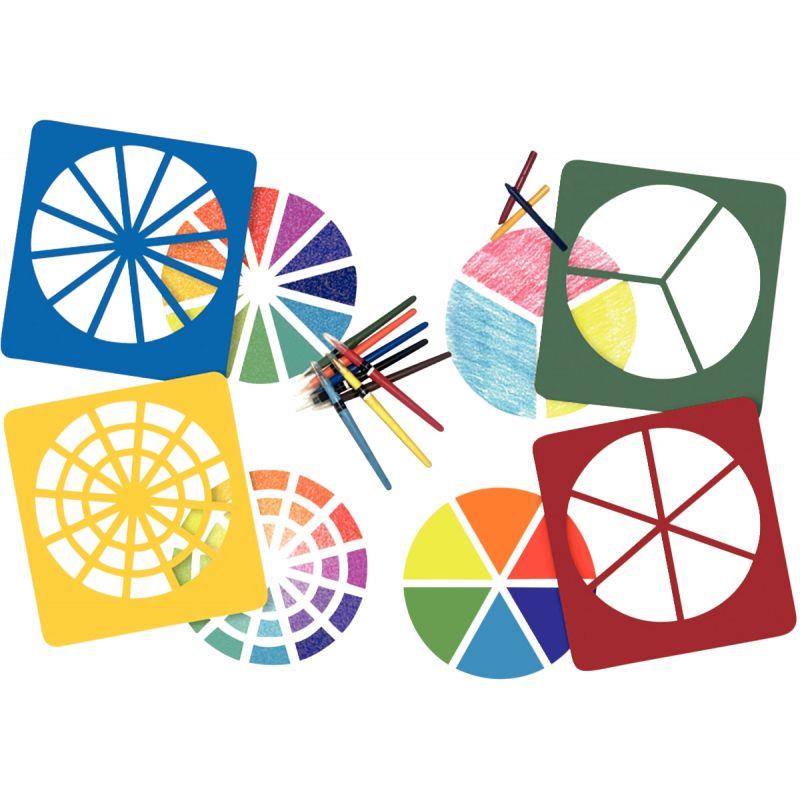 Image de  Lot de 4 pochoirs cercles et fractions 