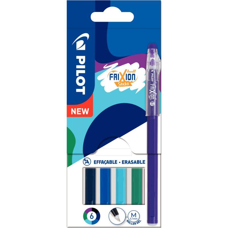 Image de  Pochette de 6 rollers frixion ball stick  tons froids 