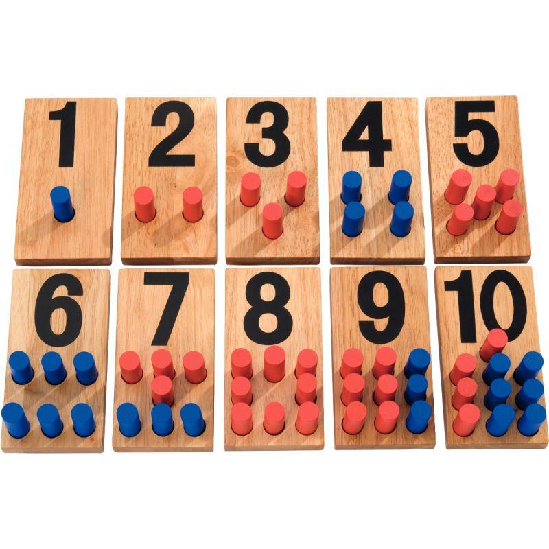 Image de  10 plaques en bois numérotées 110 jetons 
