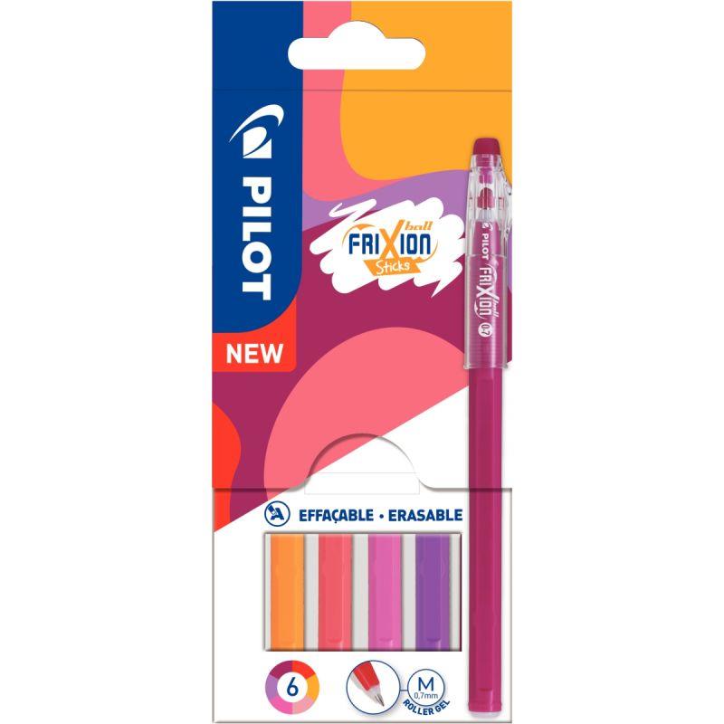 Image de  Pochette de 6 rollers frixion ball stick tons chauds 