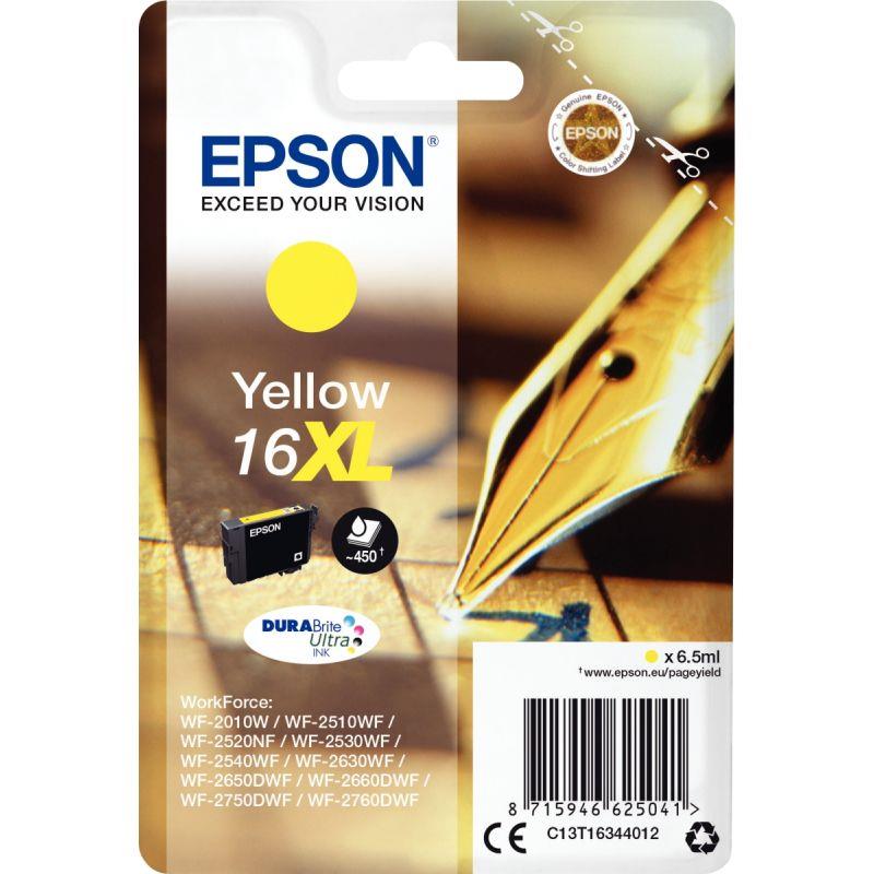 Image de  Epson STYLO PLUME / 16XL cartouche jet d''encre jaune haute capacité authentique (T163440) 