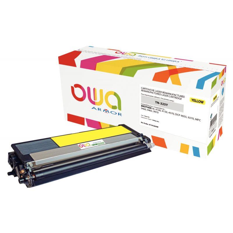 Image de  OWA toner laser jaune haute capacité remanufacturé compatible Brother TN325Y 