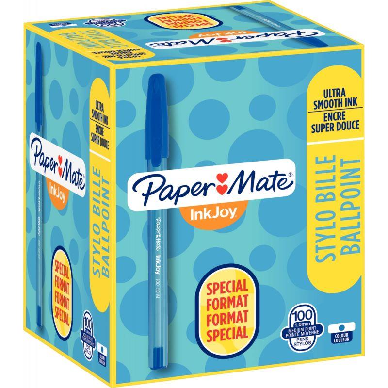 Image de  Boîte de 100 stylos bille Inkjoy 100 bleus dont 20 gratuits 
