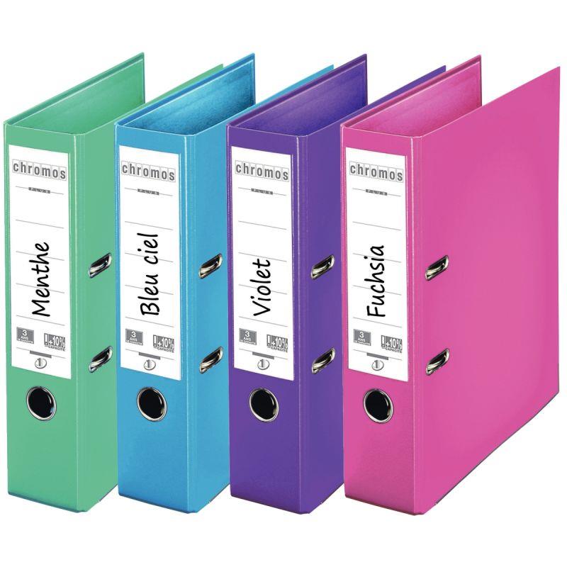 Image de  Carton de 10 classeurs à levier CHROMOS+ pour format A4, dos 8 cm, couleurs mode 