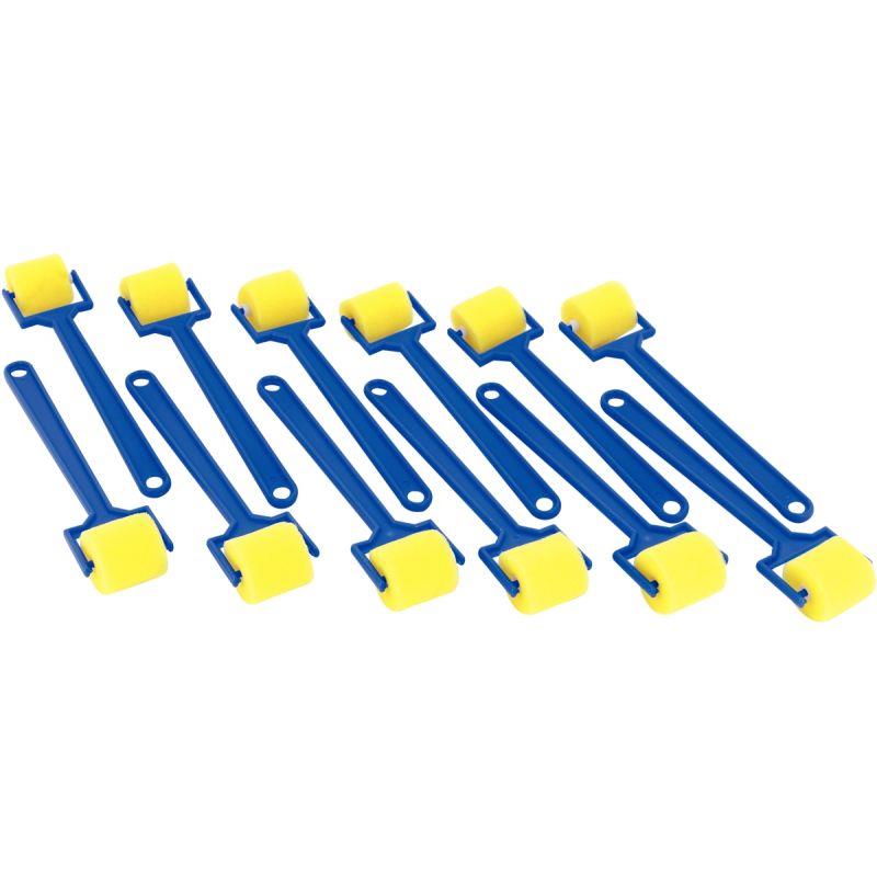 Image de  Paquet de 12 rouleaux à peindre en mousse 25 mm avec manche en plastique 