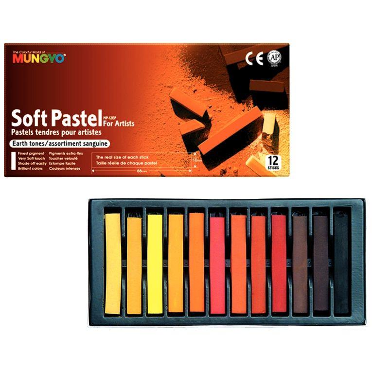 Image de  Boîte de 12 pastels sec carré sanguine 