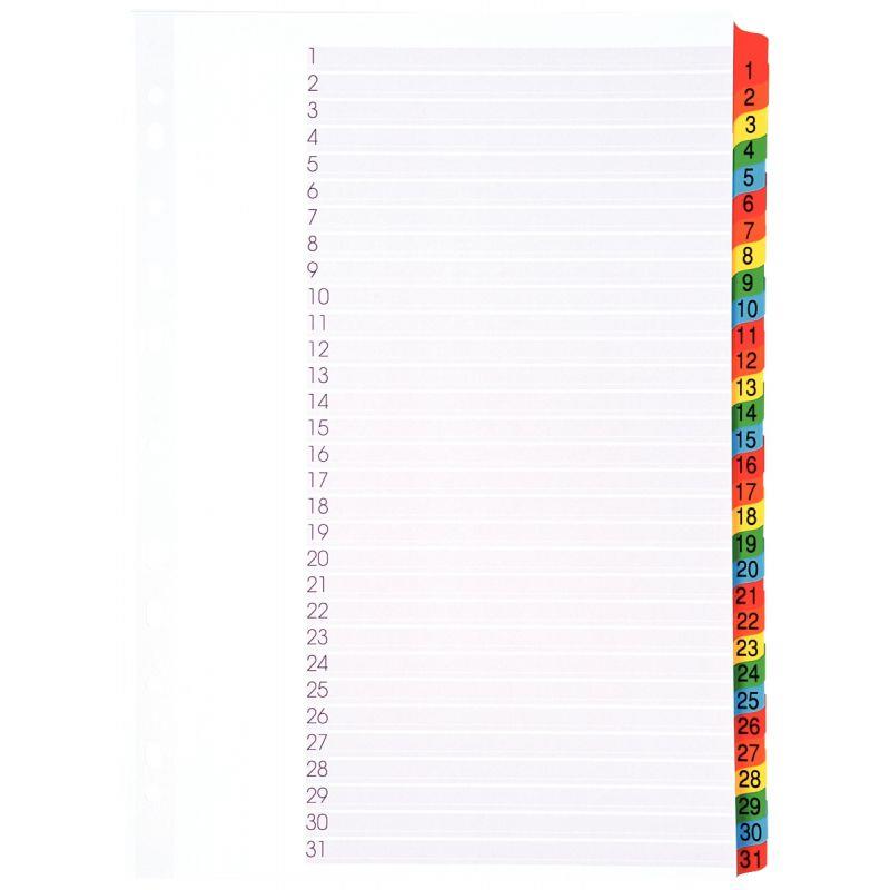 Image de  Jeu de 31 intercalaires numériques en carte Mylar, format A4 