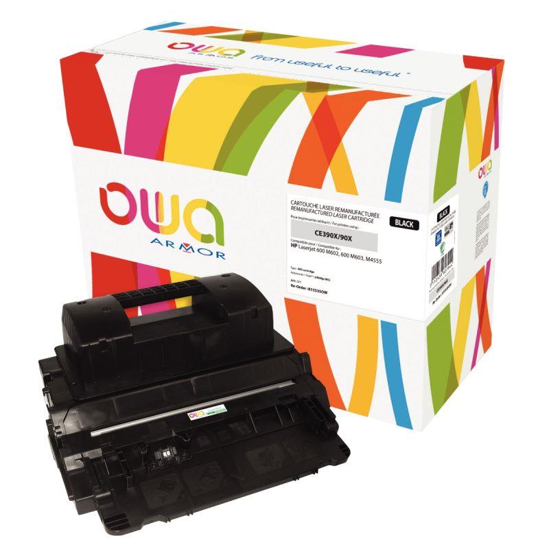 Image de  OWA cartouche laser noire haute capacité remanufacturée compatible HP 90X (CE390X) 
