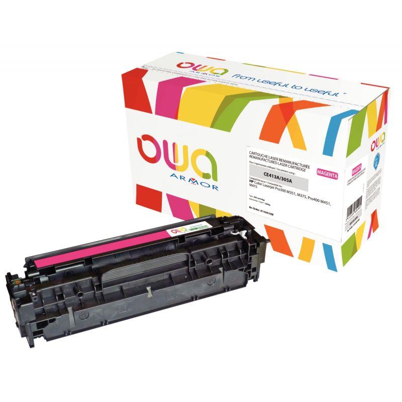 Image de  OWA cartouche laser magenta remanufacturée compatible HP 305A (CE413A) 