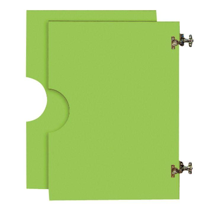 Image de  2 portes hautes en bois pour la grande armoire verte, coloris: verte 