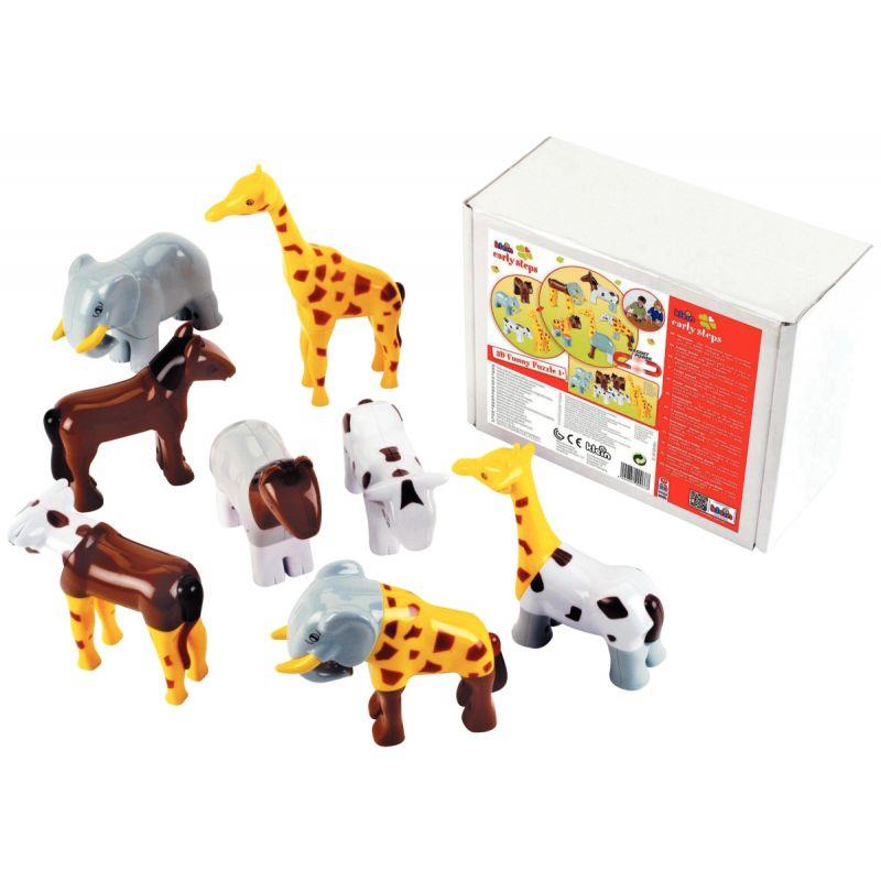 Image de  Lot de 8 puzzles 3D magnétiques, les animaux sauvages 