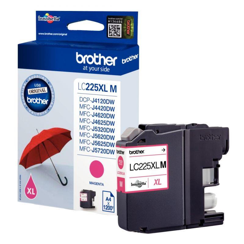 Image de  Brother PARAPLUIE cartouche jet d''encre magenta haute capacité authentique (LC225XLM) 