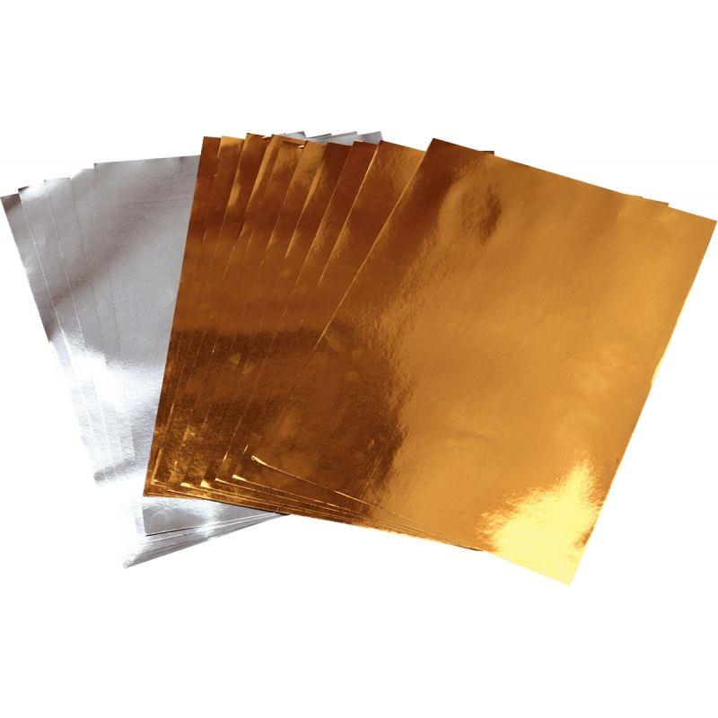 Image de  Pochette de 15 feuilles métalisées  format A4 adhésives 