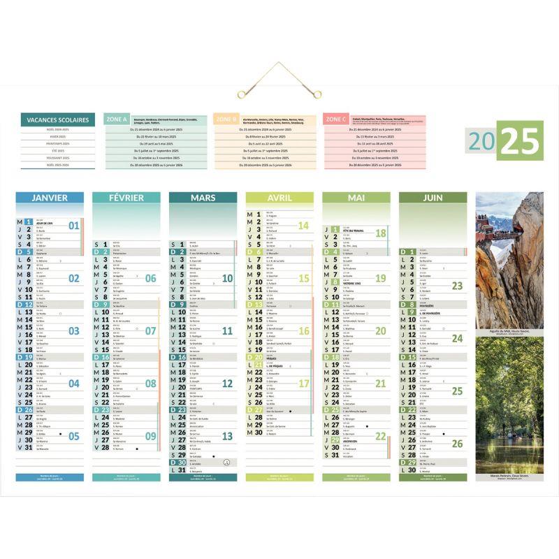 Image de  Calendrier semestriel 6 mois par face 4 saisons 40,5x55cm 