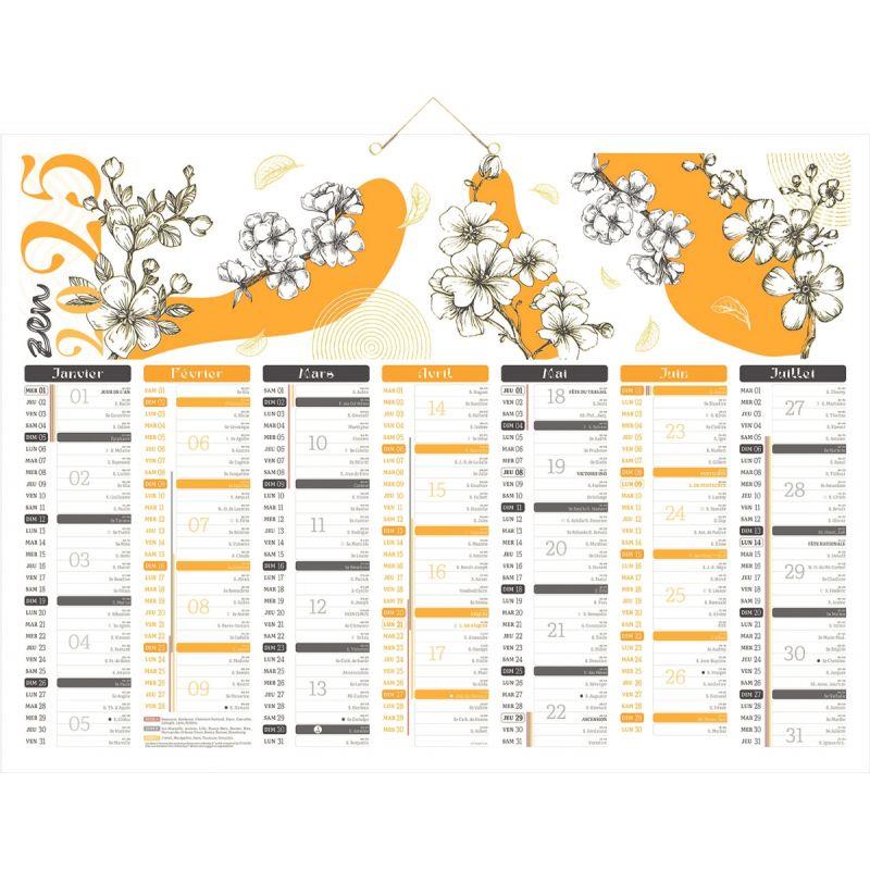 Image de  Calendrier semestriel 7 mois par face Zen 40,5x55cm 