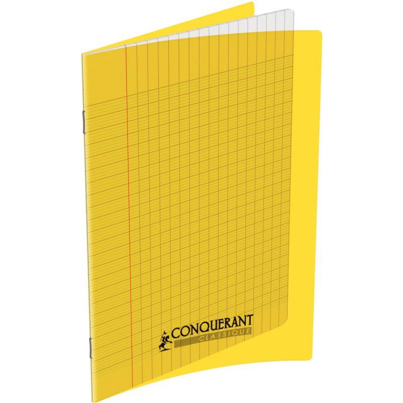 Image de  Piqûre 32 pages CONQUERANT, 17x22 cm, seyès, couv PP jaune 
