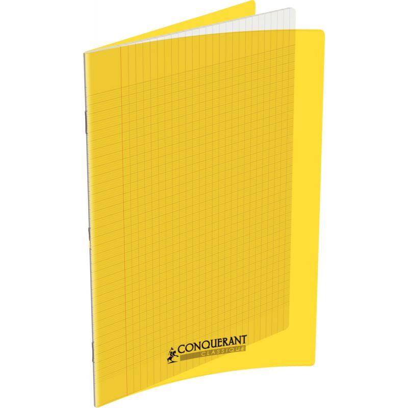 Image de  Piqûre 96 pages CONQUERANT, 24x32 cm, seyès, couv PP jaune 