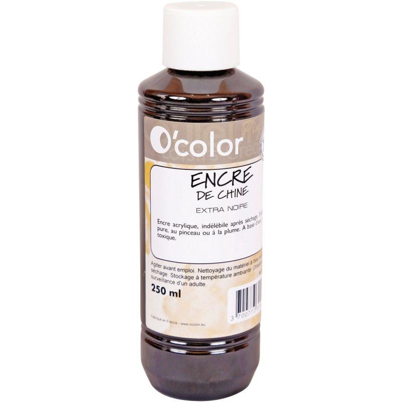 Image de  Flacon de 250 ml d''encre de chine noire 