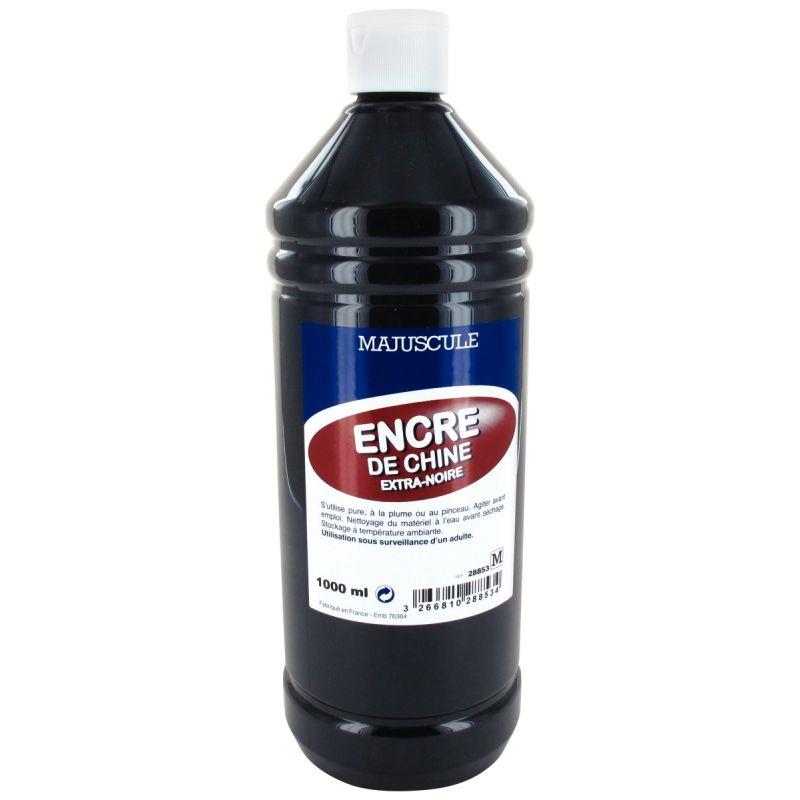 Image de  Flacon de 1L d''encre de chine noire 