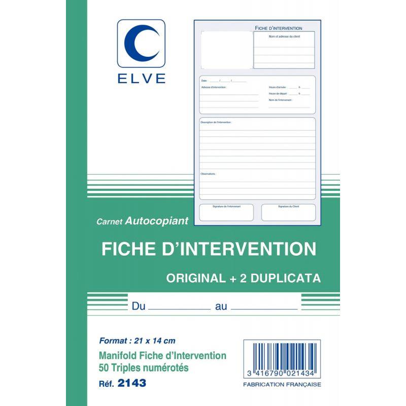 Image de  Manifold Fiche d''intervention 50 triplicatas 