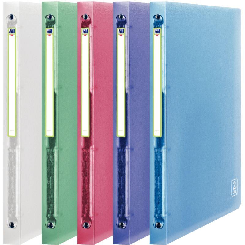 Image de  Classeur 4 anneaux OXFORD 2ND LIFE en polypropylène recyclé, dos 2 cm, format A4, coloris assortis 