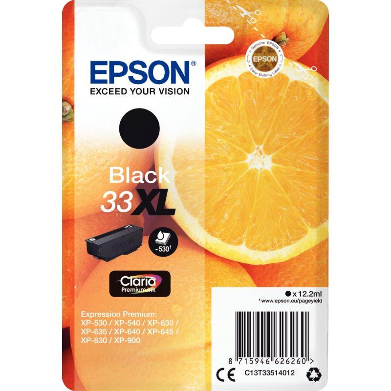 Image de  Epson ORANGE / 33XL cartouche jet d''encre noire haute capacité authentique (T335140) 