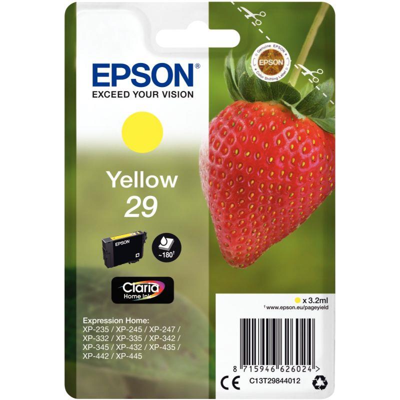 Image de  Epson FRAISE / 29 cartouche jet d''encre jaune authentique (T298440) 