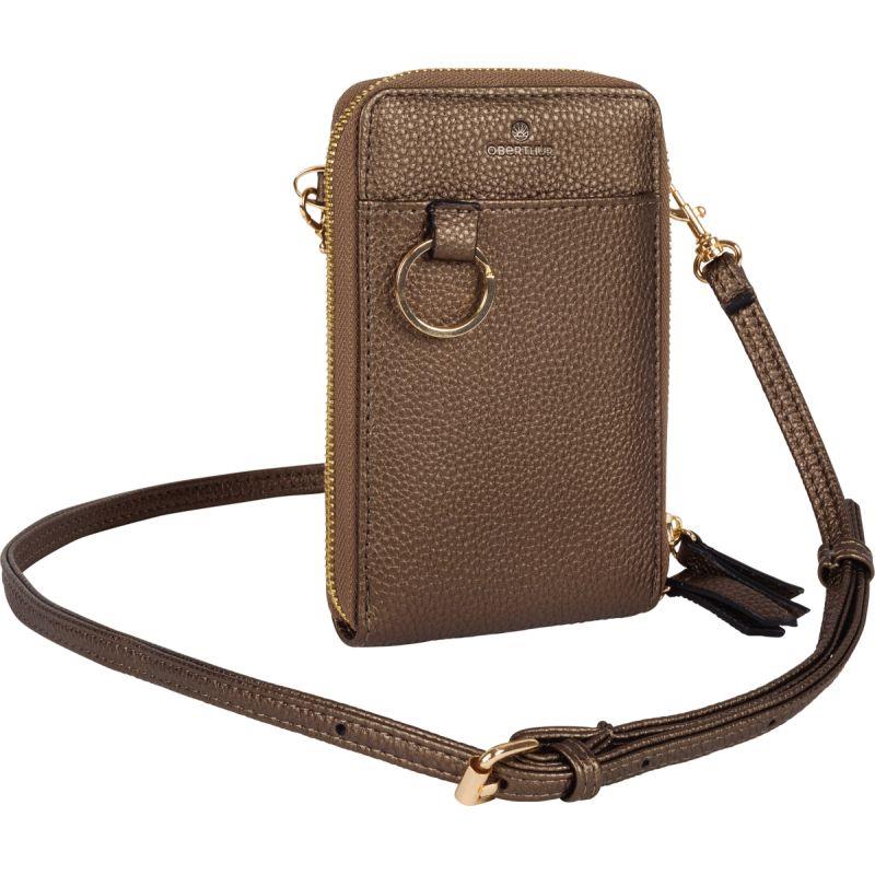 Ref. 31272, Sac bandoulière téléphone lady bradford coloris bronze, Or/Argent, marque OBERTHUR