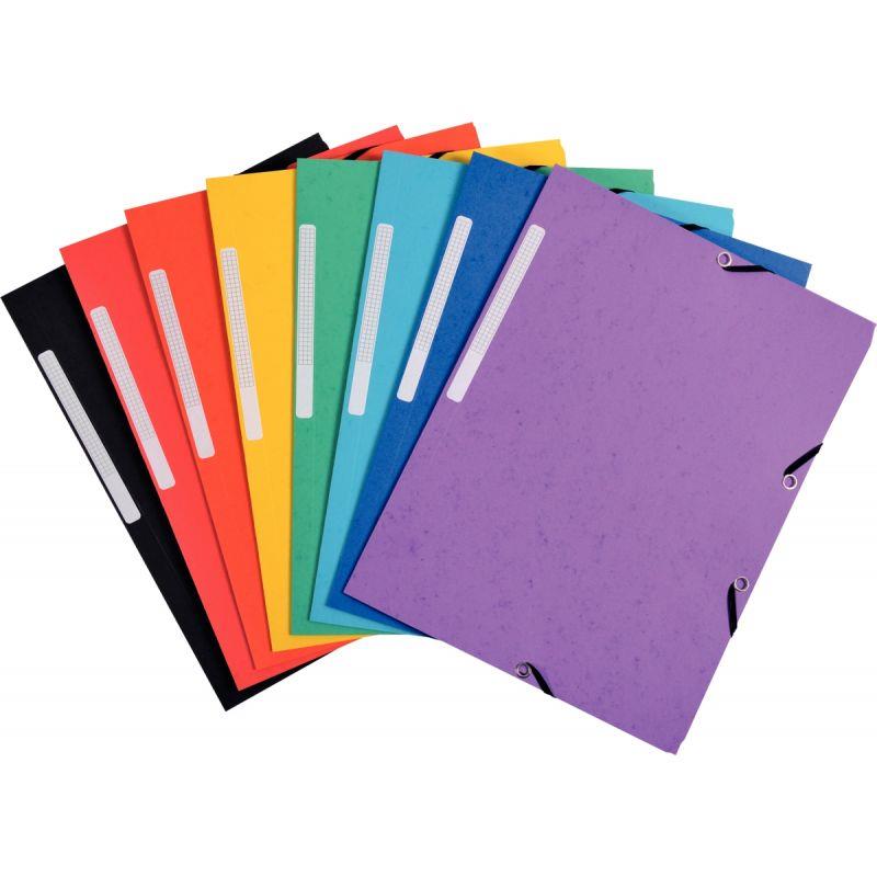 Image de  Lot de 7+3 chemises 3 rabats à élastiques en carte recyclée, coloris assortis 