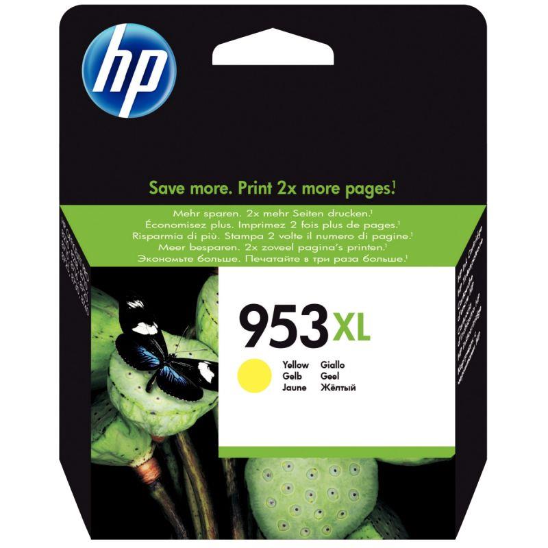 Image de  HP 953XL cartouche d''encre jaune grande capacité authentique (F6U18AE) 