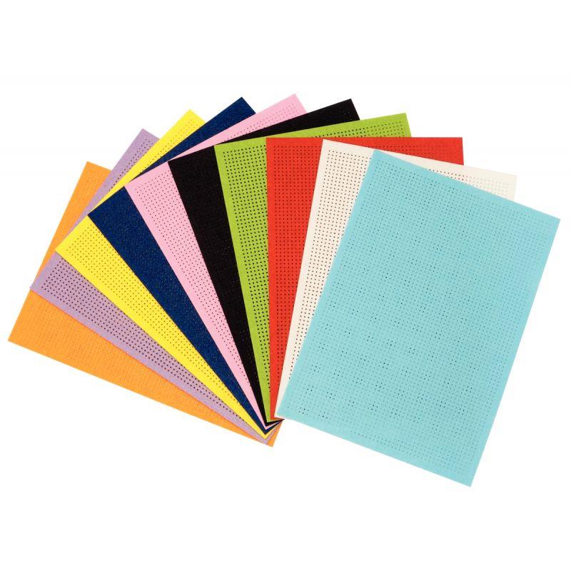 Image de  Sachet de 10 feuilles de feutrine à broder, format : 21 x 29,7 cm 