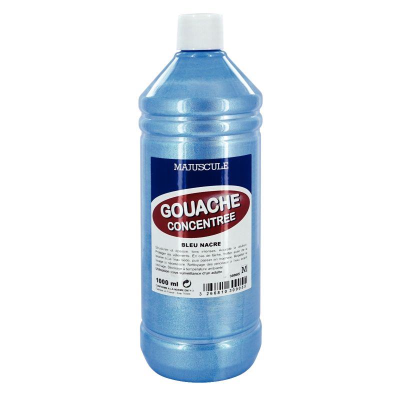 Image de  Flacon 1L de gouache concentrée MAJUSCULE, coloris bleu nacré 