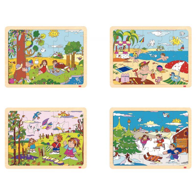 Image de  Lot de 4 puzzles à cadre en bois 15 pièces, les saisons 