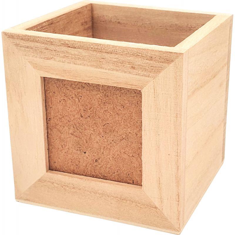 Image de  Pot à crayons cadre photo en bois 