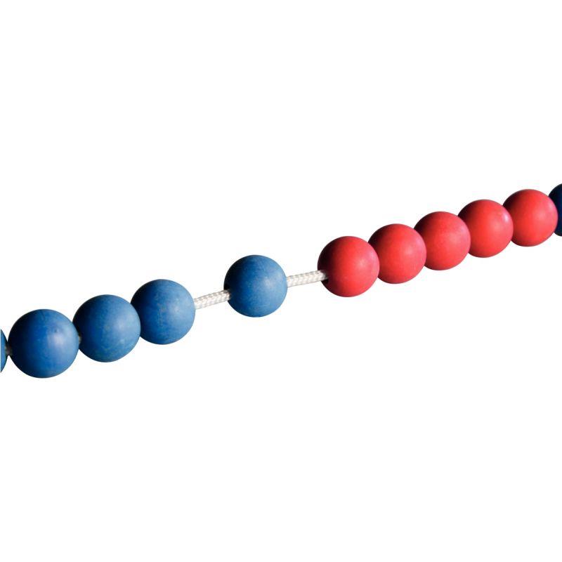 Image de  Chaine de 20 boules en REWOOD  rouges et bleues 