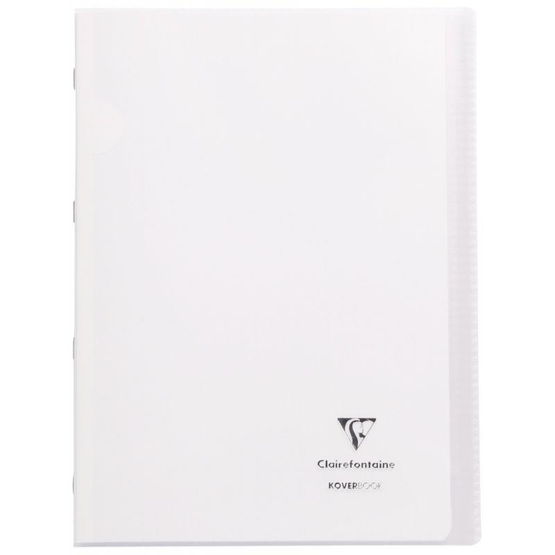 Image de  Piqûre 96 pages KOVERBOOK, format A4, seyès 90g, couverture polypropylène incolore 