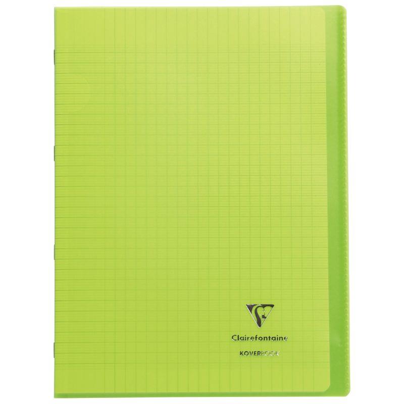 Image de  Piqûre 96 pages KOVERBOOK, format A4, seyès 90g, couverture polypropylène vert 