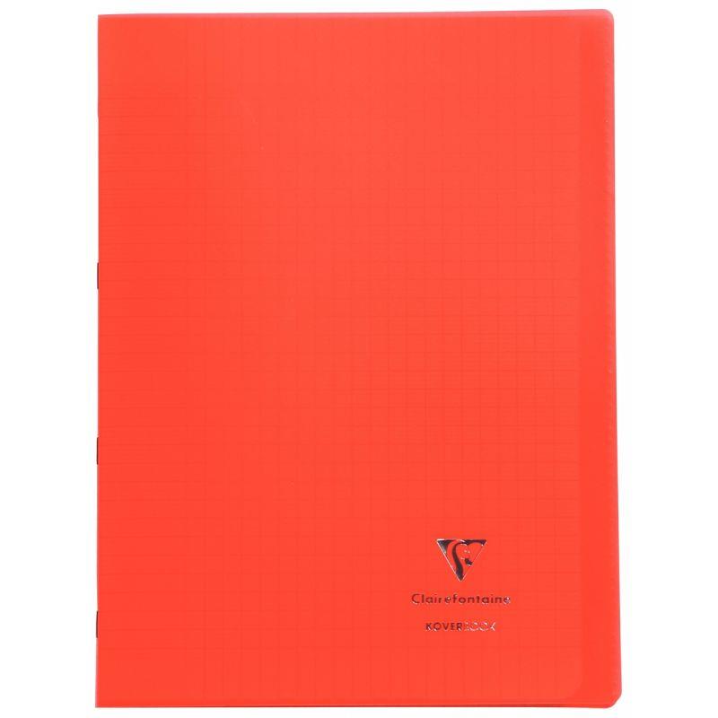 Image de  Piqûre 96 pages KOVERBOOK, format A4, seyès 90g, couverture polypropylène rouge 