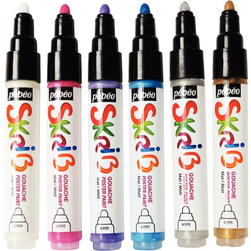 Image de  Set de 6 marqueurs gouache assortis 