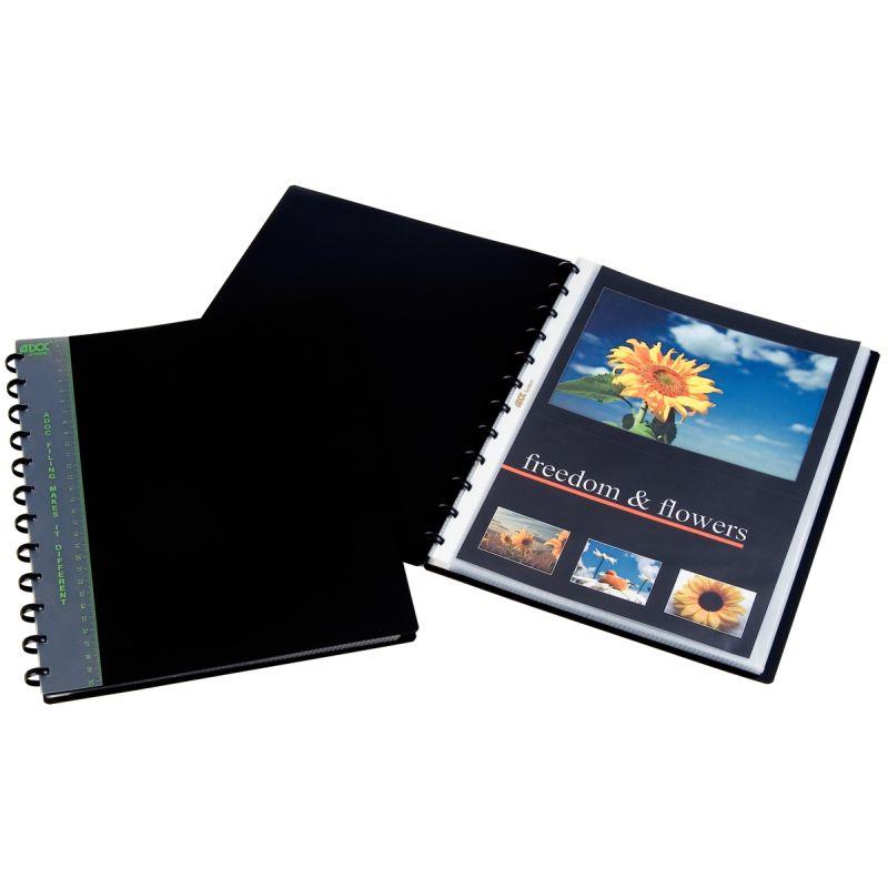 Image de  Protège-documents 60 vues ADOC BIND-EX, couverture en polypropylène rigide 8/10ème, noir 