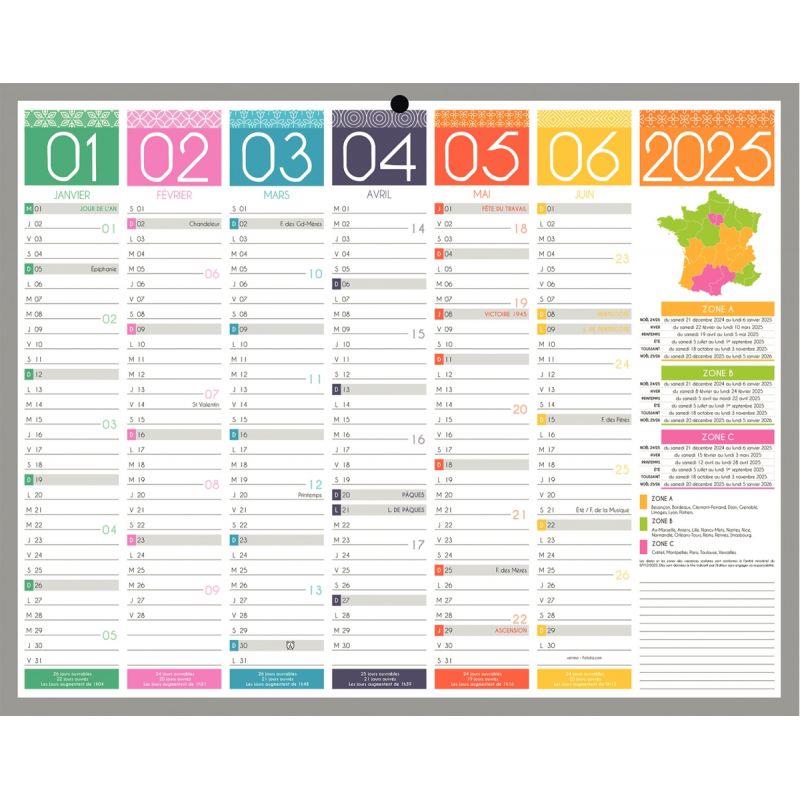 Image de  Calendrier semestriel 6 mois par face Tendance 21x26,5cm 